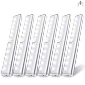 6 Pack LED Motion Sensor Lights, 10 LED Closet Battery Operated Lights